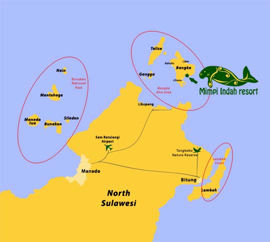 Location of Mimpi Indah resort